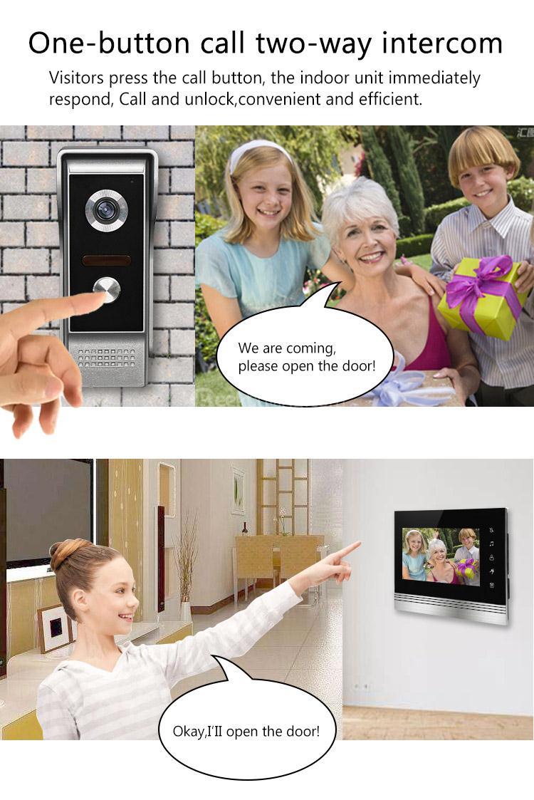XSL-V70F-M4 Smart Video Door Phone Intercom HD 7 Inch Display with ID Card Reader