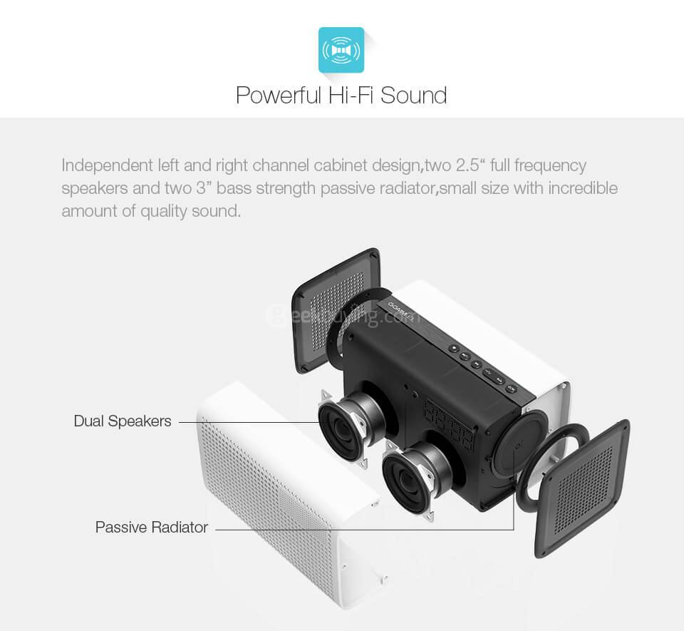 GGMM ES-201 E3 Portable WiFi Bluetooth Dual Wireless Connection Multifunctional Speaker - White