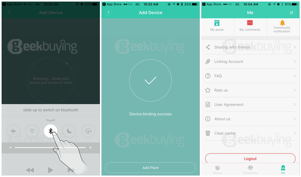 Original Xiaomi Mi Smart Flowerpot Plant Pot HHCC RoPot Digital Plants Soil Water Light Tester Sensor Monitor with Bluetooth Connection - white