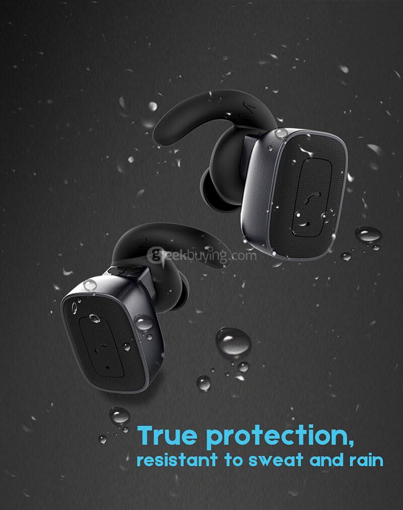 Original Roman Q5 Wireless Bluetooth 4.1 Dual Earphones - Black