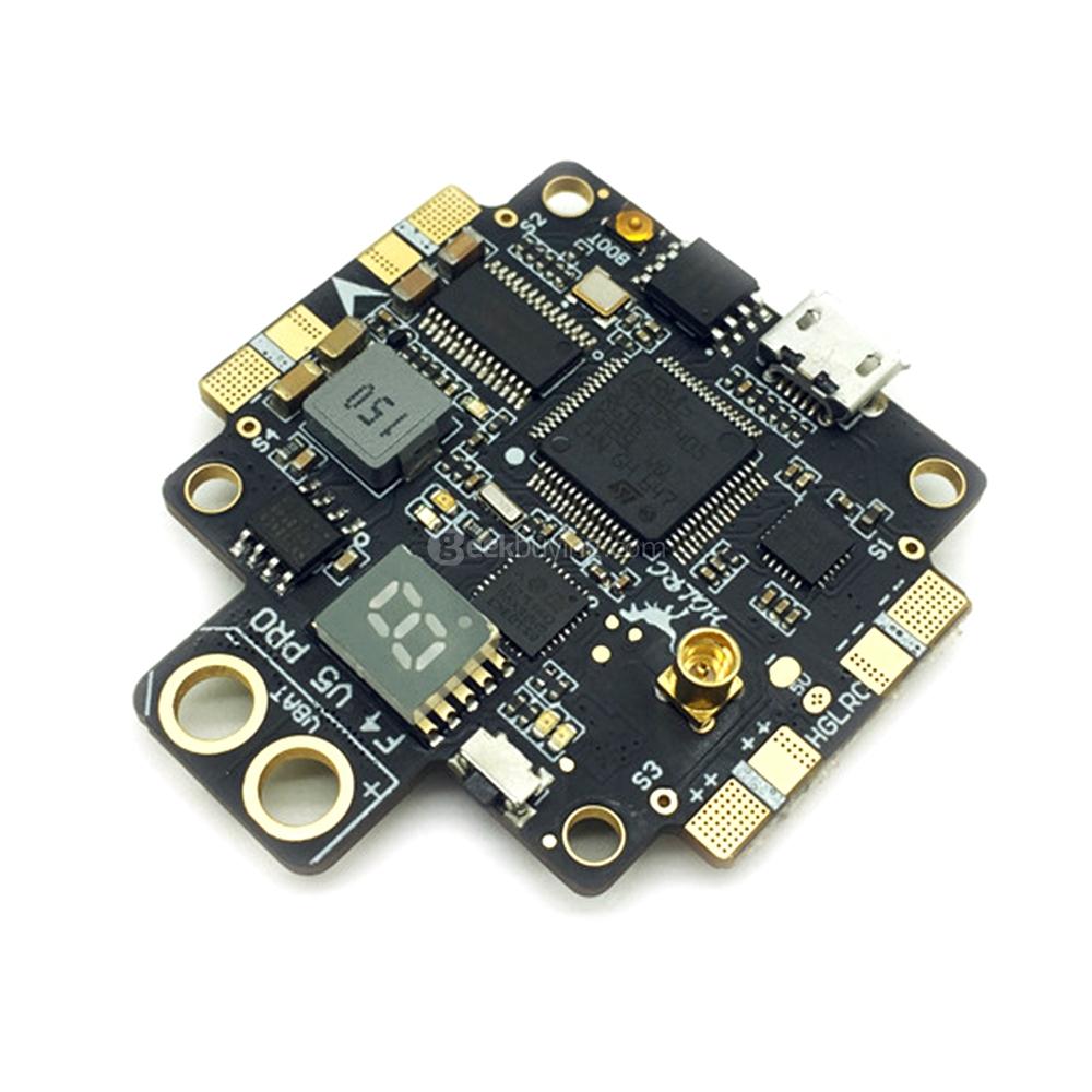 HGLRC F4 V5PRO Flight Controller AIO Board with 0/25/200/600mW Switchable Transmitter 5V BEC OSD PDB - SMA Female Version
