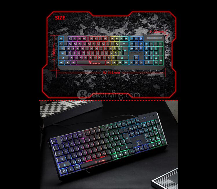 MotoSpeed K70 USB Wired Gaming Keyboard 7 Color Backlit - Black
