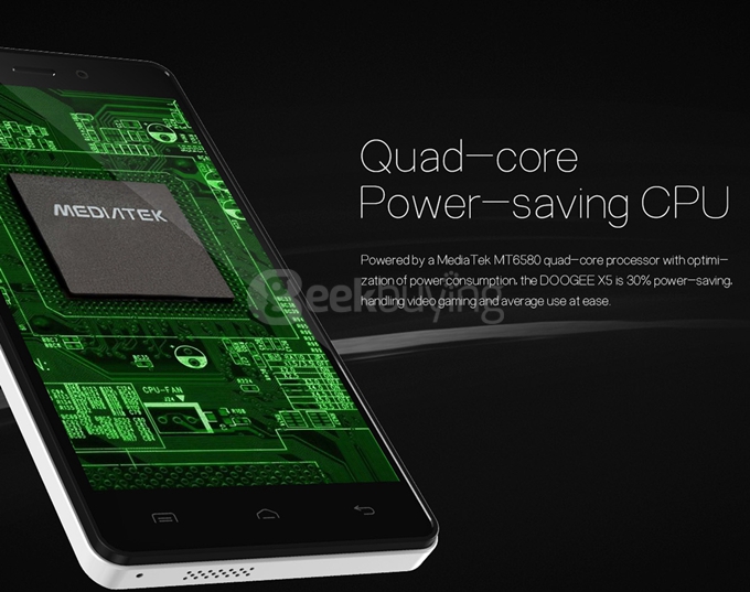 [HK Stock][Package B]DOOGEE X5 Pro 5.0inch Android 5.1 2GB RAM 16GB ROM Smartphone(White) + Leather Case(White) + Tempered Glass Screen Protector