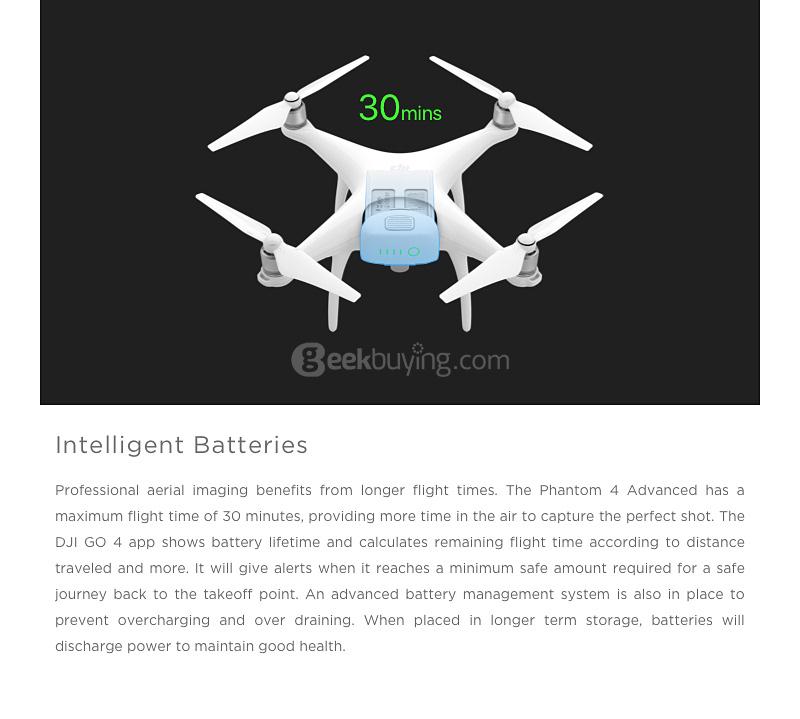 DJI Phantom 4 Advanced GPS/GLONASS UHD 4K Camera Automatic Obstruction Intelligent Flight Mode RC Quadcopter RTF - Standard Edition