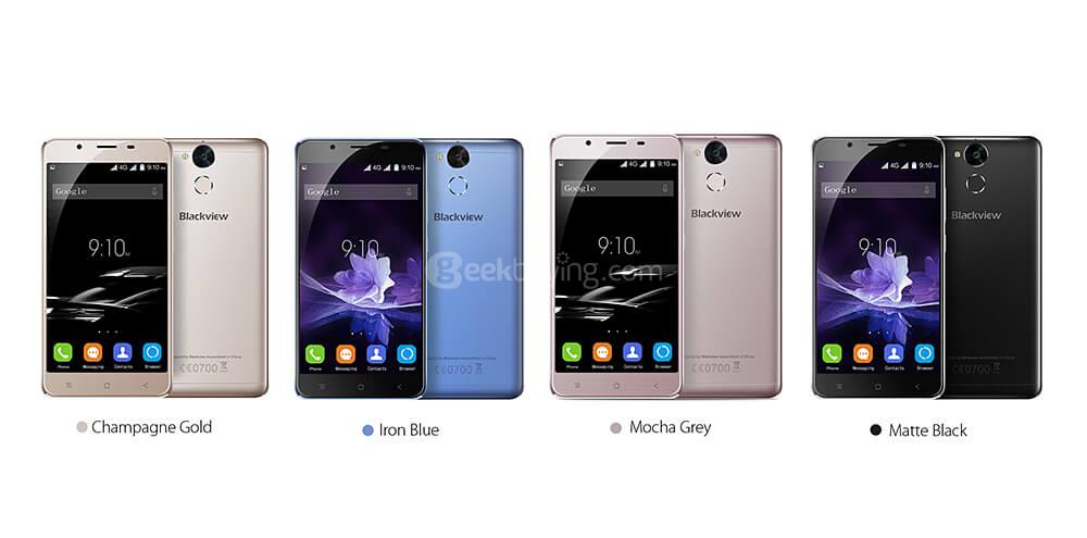 [HK Stock]Blackview P2 Lite 5.5 Inch 4G LTE Smartphone FHD Screen 3GB 32GB MTK6753 13.0MP Cam Android 7.0 6000mAh - Gold