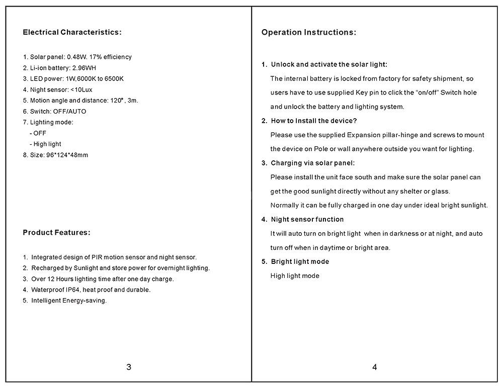 L806 Solar Motion Sensor Two-mode Light with 8 LED Lights Water-resistant  - Black