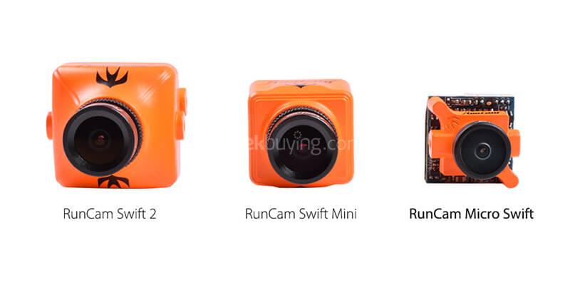Runcam Micro Swift 2.1mm 1/3 CCD 600TVL IR Blocked FPV Camera for Racing drone - Orange(PAL)