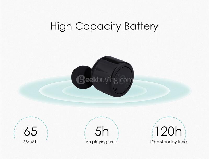 X1T Wireless Bluetooth V4.2 HiFi In-ear Earphones - Black