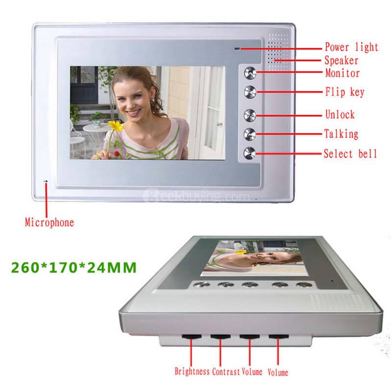7 Inch Video Door Phone Doorbell Intercom Kit