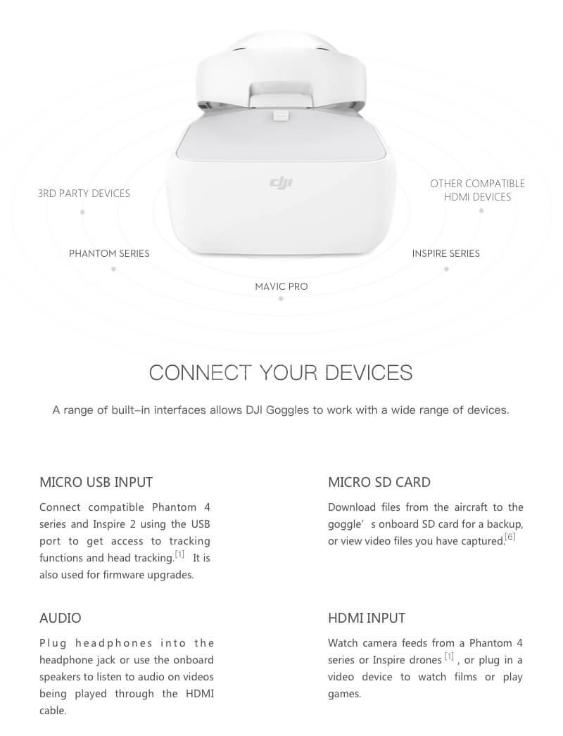 DJI Goggles 5 Inches Head Tracking FPV Glasses for DJI Phantom Mavic Pro Inspire