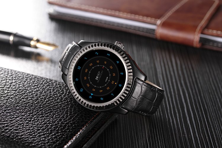NO.1 D7 Android Smart Watch MTK6572 1.3 Inch 1GB RAM 8GB ROM IP65 Pedometer Heart Rate Monitor Bluetooth WiFi NFC Connection - Black