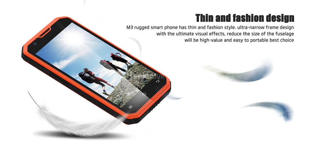 Vphone M3 5.0 Inch Smartphone IP68 Waterproof 2GB RAM 16GB ROM MTK6735 13.0MP Cam Android 5.1 4500mAh GPS - Orange