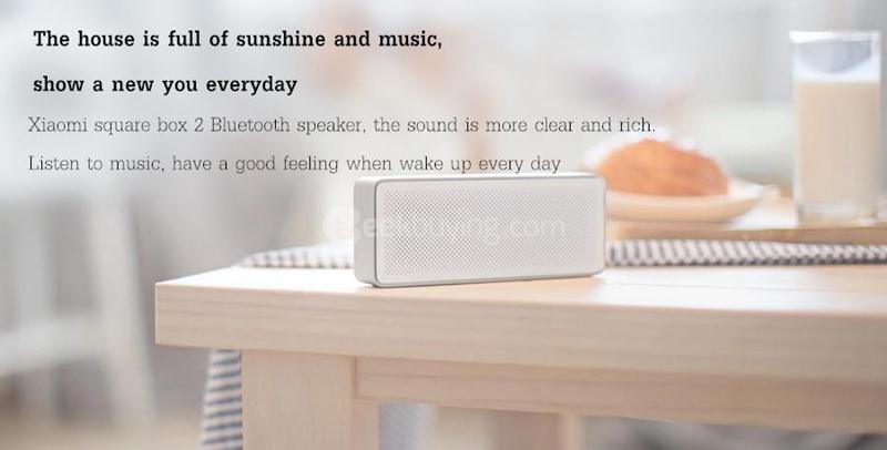 Original Xiaomi Square Box 2 Bluetooth V4.2 1200mAh AUX Line-in Hands-free Wireless Speaker with Mic - White