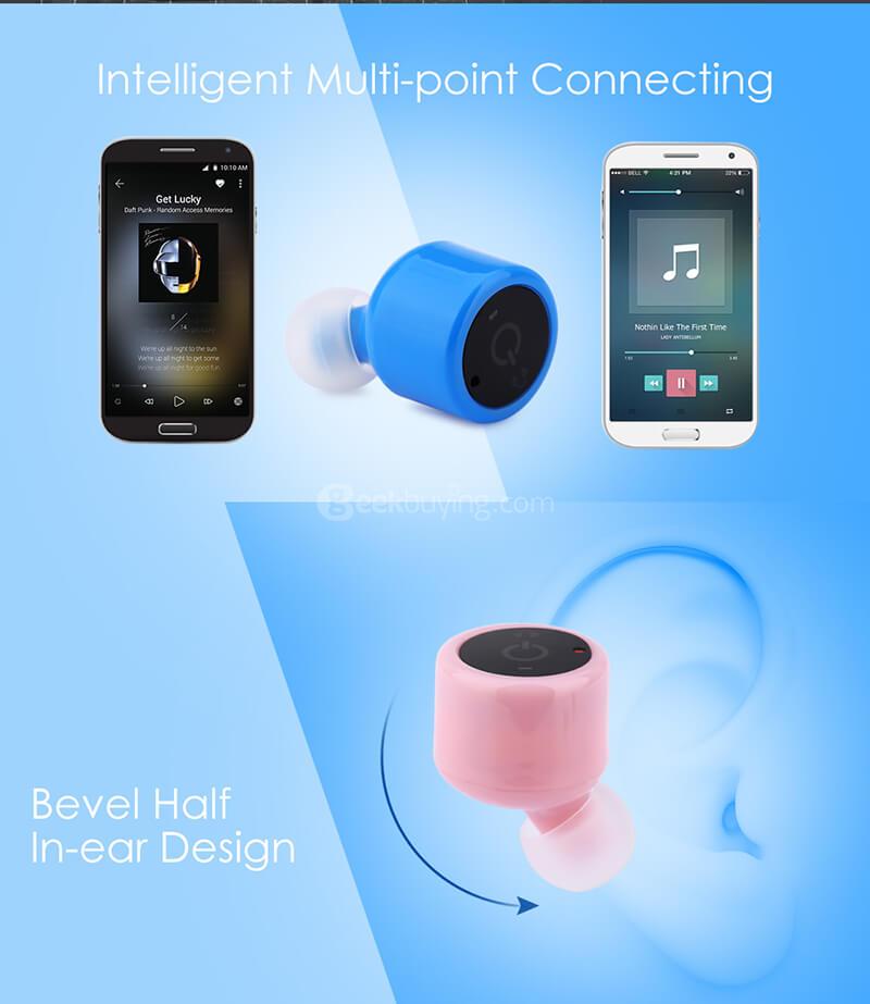 X1T Wireless Bluetooth V4.2 HiFi In-ear Earphones - Black