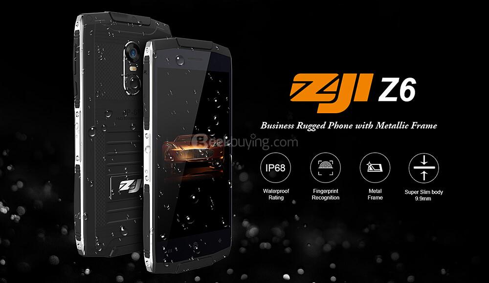[HK Stock]ZOJI Z6 IP68 waterproof 4.7 Inch HD Corning Gorilla Glass 4 Screen 8GB ROM 5.0MP Cam MT6580 Quad Core 1.3GHz Android 6.0 Smartphone Touch ID Super Slim Body 3000 mAh - Black