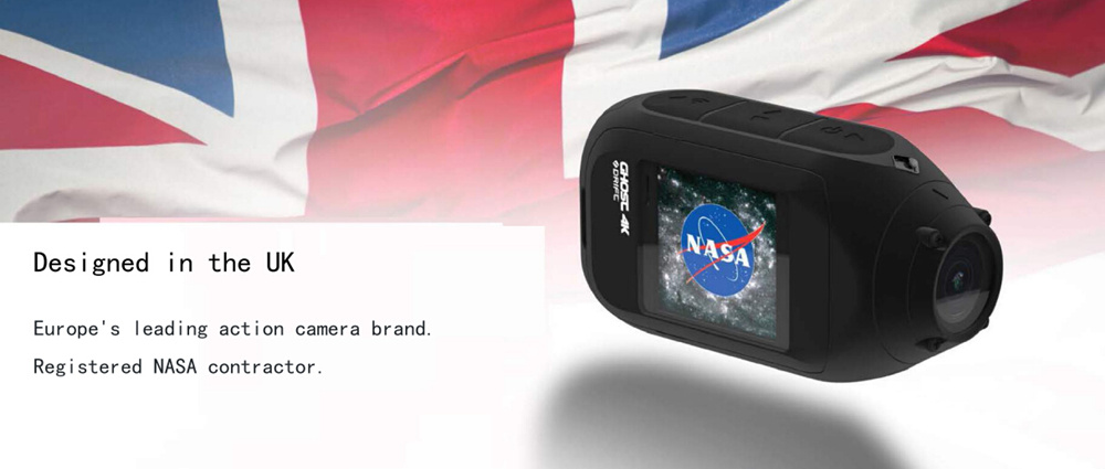 DRIFT GHOST 4K Action Camera Ambarella A9SE Sony IMX117 140 Wide Angle Dual Microphones WiFi 2000mAh Battery for Motorcycles - Black