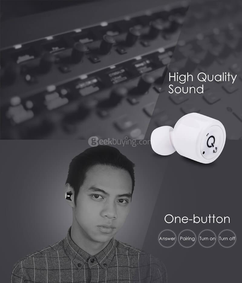 X1T Wireless Bluetooth V4.2 HiFi In-ear Earphones - Black