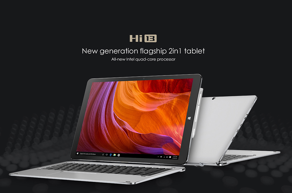 Chuwi Hi13 13.5 Inch 2 In 1 Tablet with 3K IPS Touch Display Intel Apollo Lake N3450 4GB/64GB 2MP Front Camera 5MP Rear Camera Dual Band WiFi Bluetooth Type C