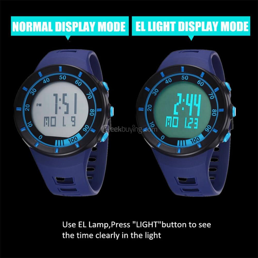 Ohsen 2821 Back Light Sport Round Dial Military Men Quartz Watch -Yellow