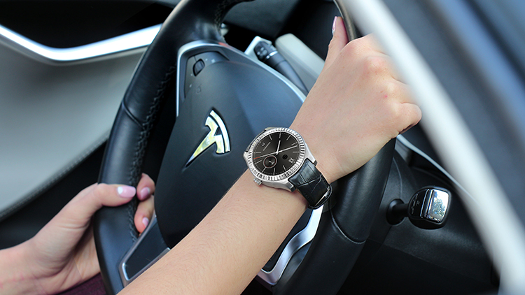 NO.1 D7 Android Smart Watch MTK6572 1.3 Inch 1GB RAM 8GB ROM IP65 Pedometer Heart Rate Monitor Bluetooth WiFi NFC Connection - Black