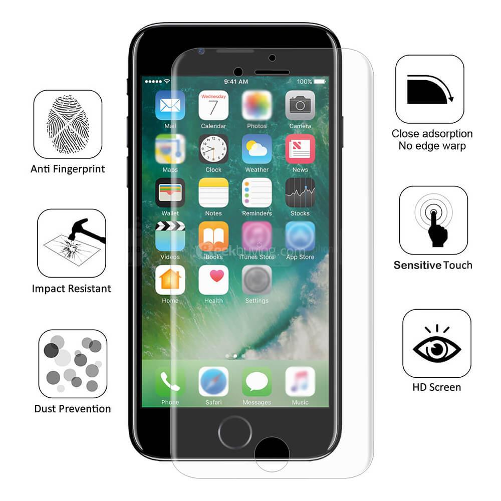 Hat-Prince 0.1 mm 3D Explosion-proof Membrane Screen Film Glass Film Tempered Glass Screen Protector For iPhone7 - Transparent