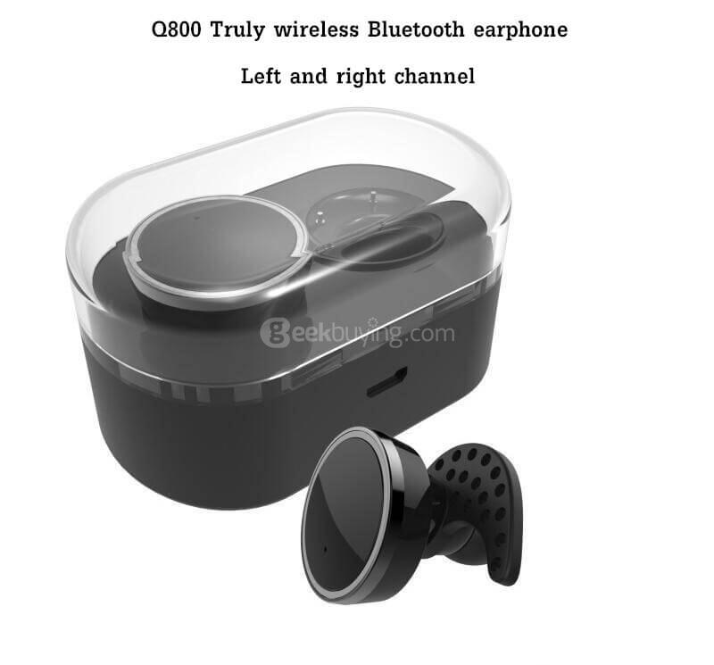 Q800 In-ear Stereo Wireless Bluetooth Earphone Headphone Left and Right Channel - White