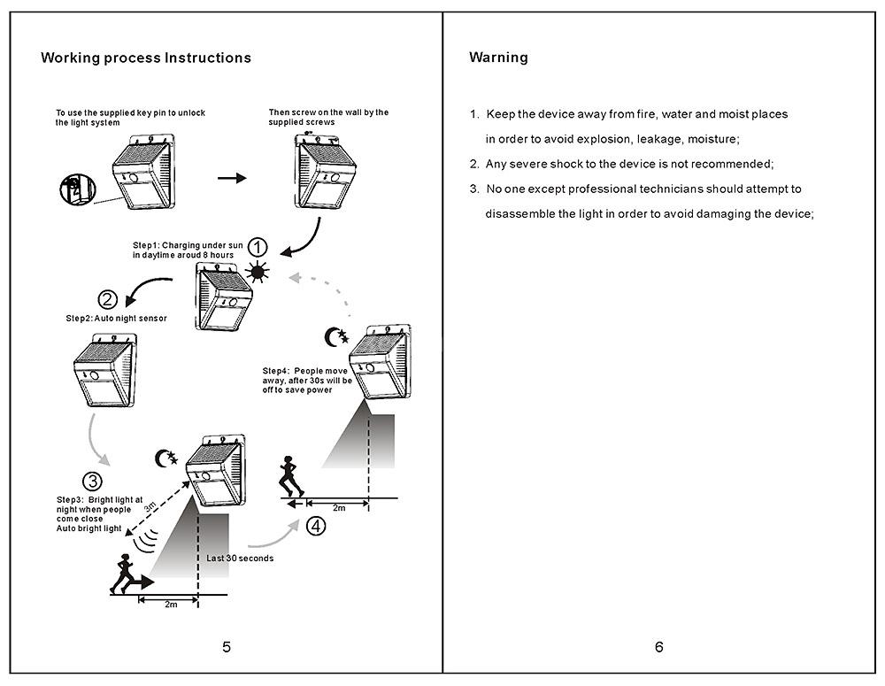 L806 Solar Motion Sensor Two-mode Light with 8 LED Lights Water-resistant  - Black