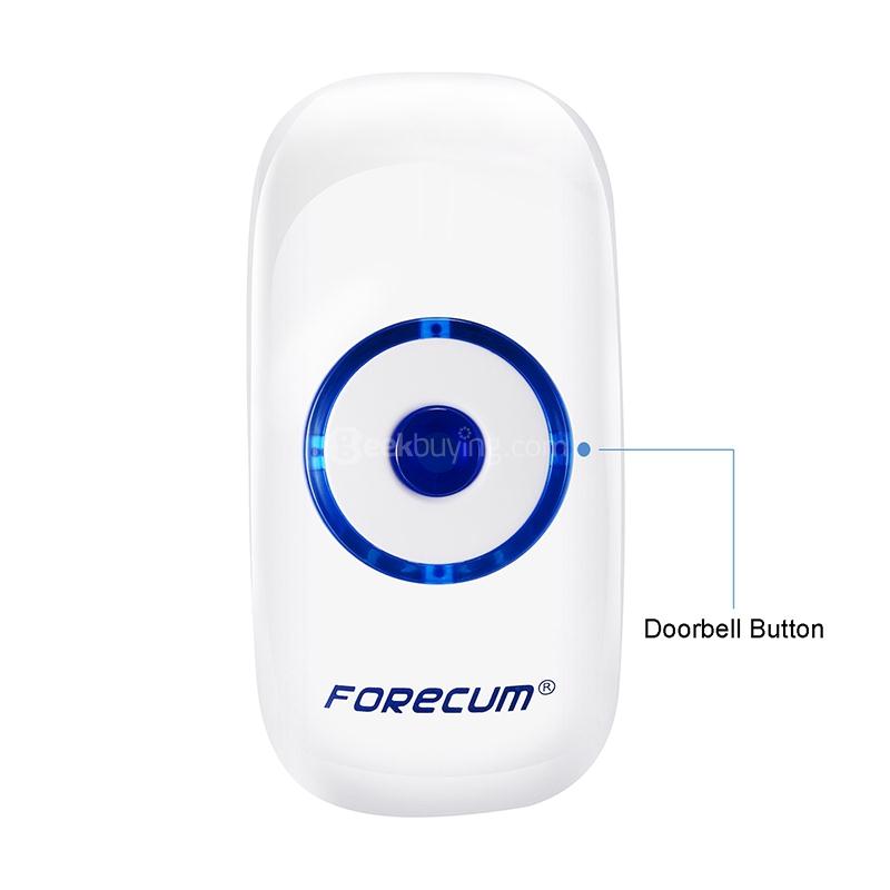 Forecum 8 Doorbell 36 Songs Waterresistant Wireless Remote Control with One Receiver Doorbell 300M