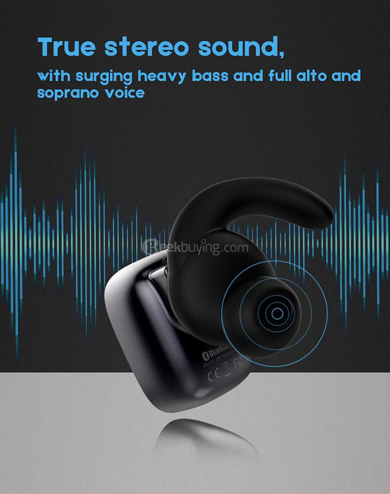 Original Roman Q5 Wireless Bluetooth 4.1 Dual Earphones - Black