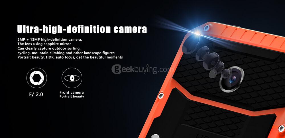 Vphone M3 5.0 Inch Smartphone IP68 Waterproof 2GB RAM 16GB ROM MTK6735 13.0MP Cam Android 5.1 4500mAh GPS - Orange