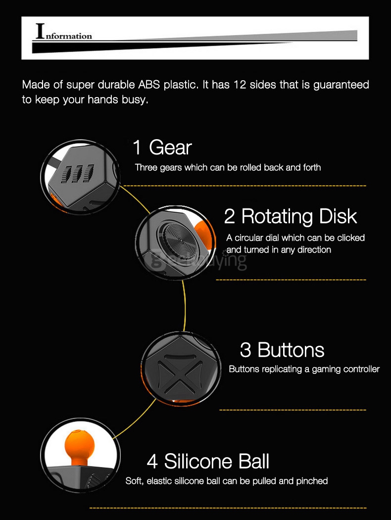 12 Sided Fidget Dice Relieves Stress Toys Anti-Stress Autism ADHD For Children Adult Cube Gift - Purple