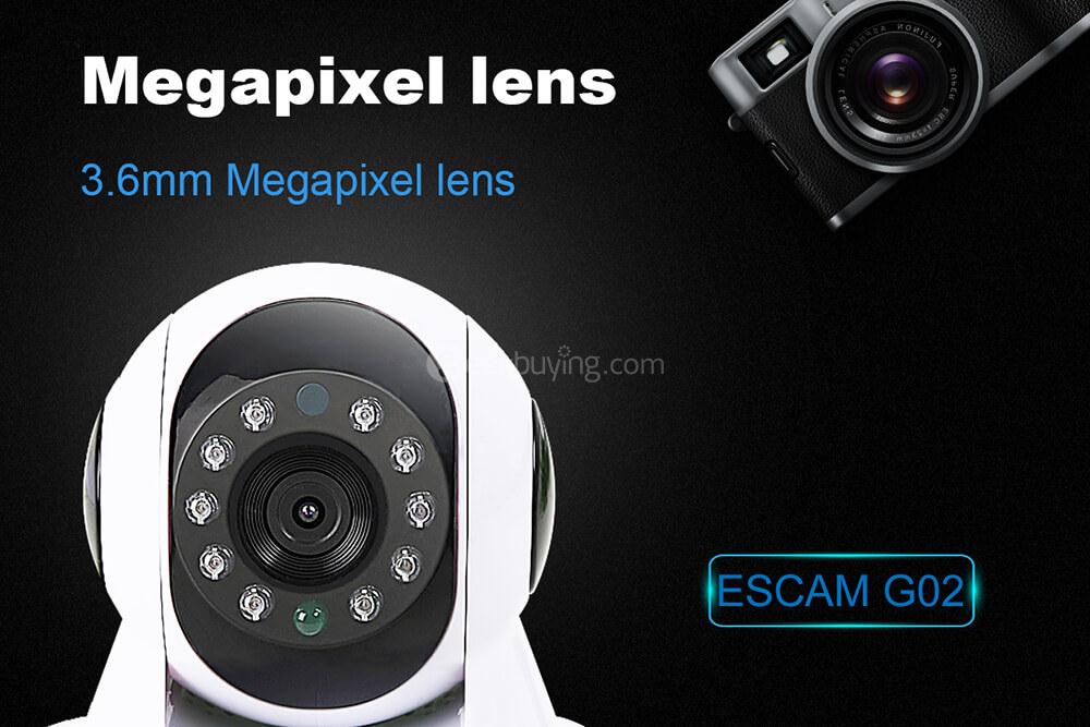 ESCAM G02 Dual Antenna 720P Pan/Tilt WiFi IP IR Camera Support ONVIF Max Up to 128GB Video Monitor