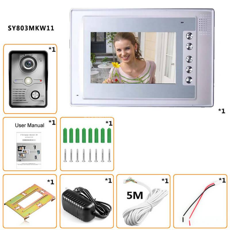 7 Inch Video Door Phone Doorbell Intercom Kit One Camera + One Monitor Night Vision