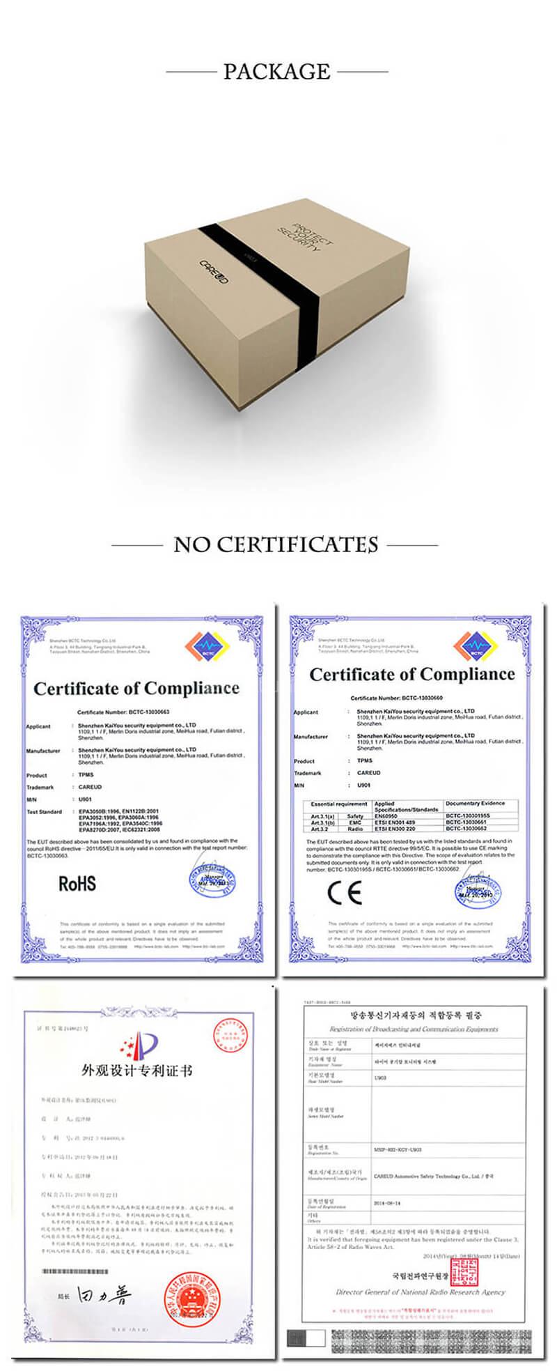 CAREUD U912WF Wireless TPMS Tire Pressure Monitoring System Internal Sensor - Black