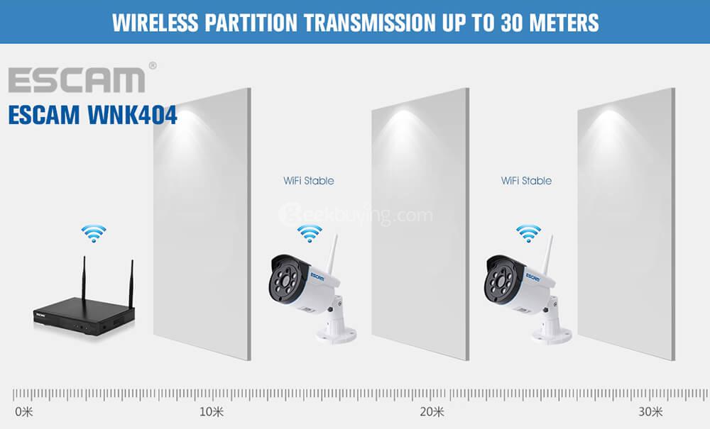 ESCAM WNK404 4CH WiFi IP Cameras and 1CH WiFi NVR 720P Wireless NVR Kit