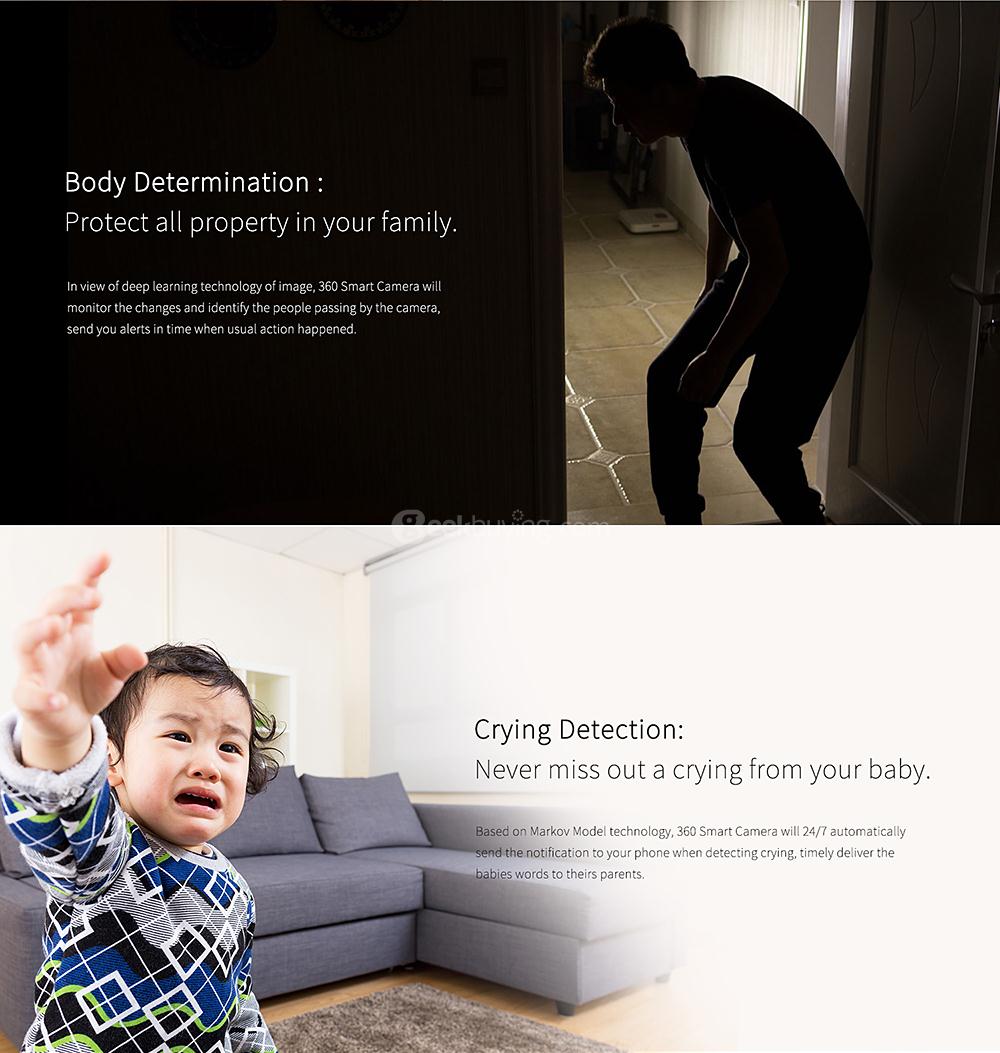 [HK Stock] 360 D503 Home Camera HD 720p Wireless Camera Video Monitor IP Network Surveillance Home security - White