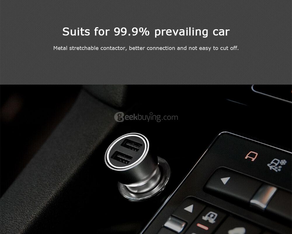 ROIDMI C1 Car Charger Dual USB Ports 3.6A Intelligent Output  -  Silver