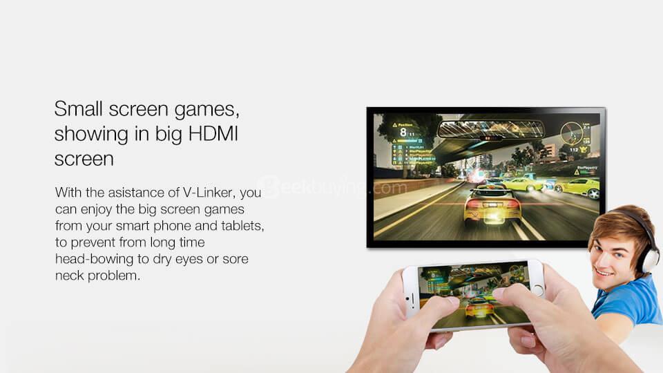 GGMM V-Linker 2.4G/5.8G AC Wireless Display Dongle Supports Airplay MiraCast DLNA EZCast for Android iOS Mac Windows