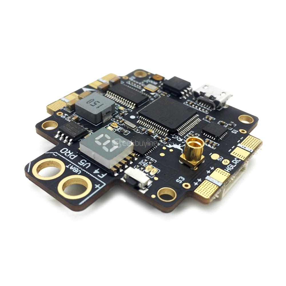HGLRC F4 V5PRO Flight Controller AIO Board with 0/25/200/600mW Switchable Transmitter 5V BEC OSD PDB - RP-SMA Female Version