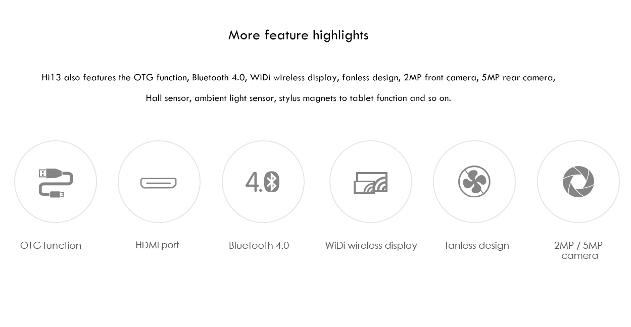 Chuwi Hi13 13.5 Inch 2 In 1 Tablet with 3K IPS Touch Display Intel Apollo Lake N3450 4GB/64GB 2MP Front Camera 5MP Rear Camera Dual Band WiFi Bluetooth Type C