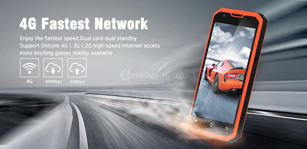 Vphone M3 5.0 Inch Smartphone IP68 Waterproof 2GB RAM 16GB ROM MTK6735 13.0MP Cam Android 5.1 4500mAh GPS - Orange