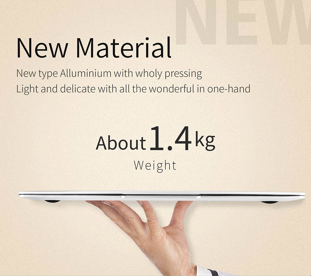 Jumper EZbook 3 Pro 13.3 Inch Laptop Intel Apollo Lake N3450 Quad Core 2.2GHz 6GB DDR3 64GB SSD Windows 10 Home OS 1080P FHD IPS Display - Silver