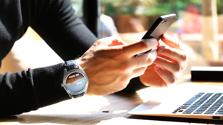 NO.1 D7 Android Smart Watch MTK6572 1.3 Inch 1GB RAM 8GB ROM IP65 Pedometer Heart Rate Monitor Bluetooth WiFi NFC Connection - Black