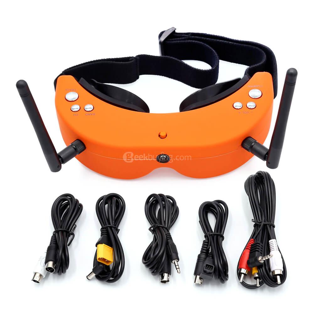 Skyzone 01S 5.8G 48CH 854 X 480 FPV Goggles with 640 X 480 FOV 120 Degree Front Cam Lens Adjustable - Orange