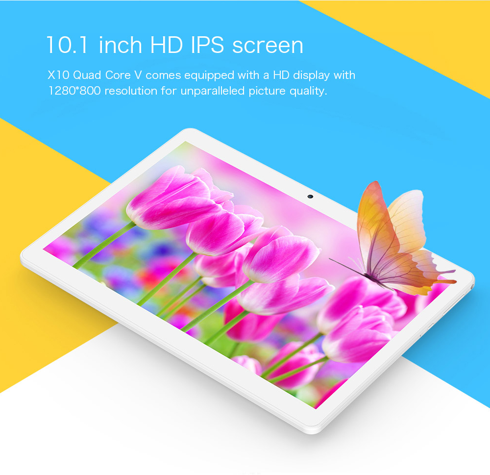 Teclast X10 3G Phablet Android 6.0 Quad Core MT6580 1.3GHz 1GB RAM 16GB ROM Dual Camera Wifi HD IPS Screen 1200*800  - White