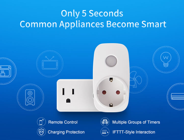 Broadlink SP3S Smart Plug WiFi Connection SPcc Contros  APP Remote Control Muti-timer With Power Detection - EU Plug