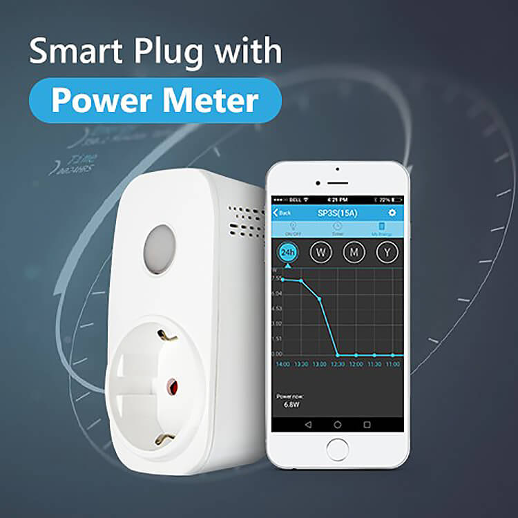 Broadlink SP3S Smart Plug WiFi Connection SPcc Contros  APP Remote Control Muti-timer With Power Detection - EU Plug