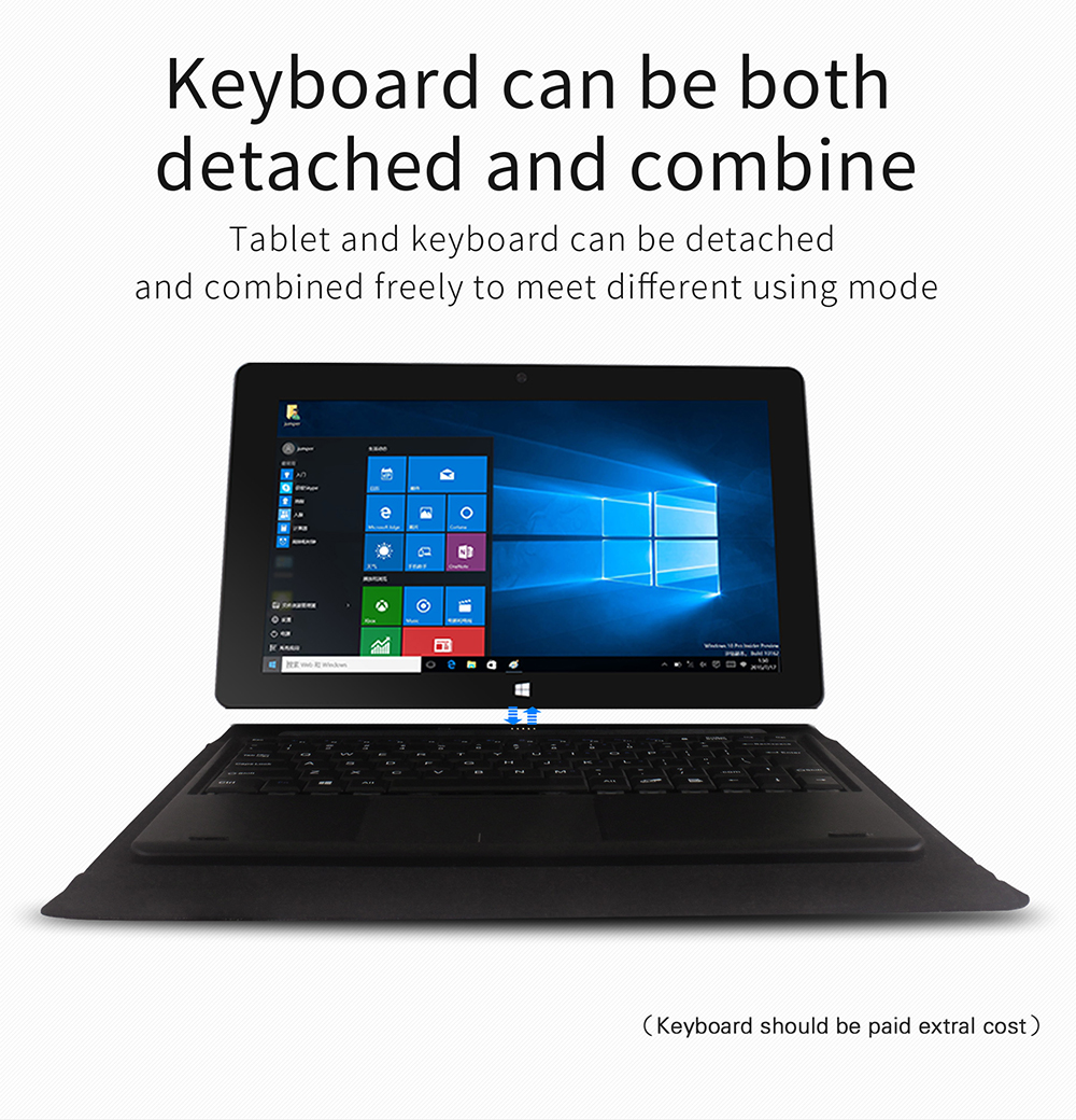 Jumper EZpad 4S Pro 10.6 inch Tablet Windows 10 Cherry Trail X5 Z8350 1.92GHz 4GB RAM 64GB ROM Bluetooth 4.0 6600mAh 2.0MP Camera - Gray