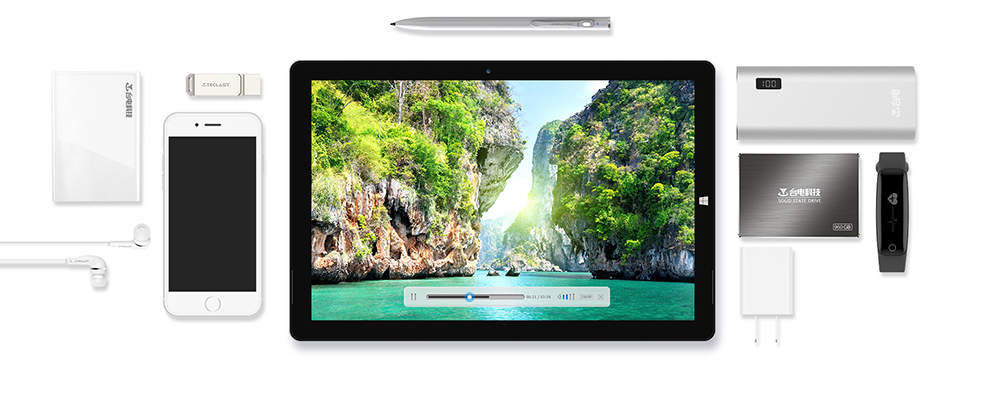 Teclast X5 Pro 2in1 Tablet 12.2 Inch 7th Gen Intel Core M3 Processor Dual Core 2.6GHz 8GB RAM 256GB SSD Type-C Windows 10 1920*1200 -Silver