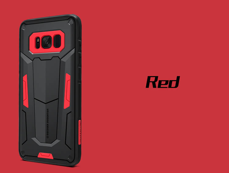 Nillkin Defendor 4 TPU Case Bracket Holder Shockproof Back Cover For Samsung Galaxy S8 Plus - Black